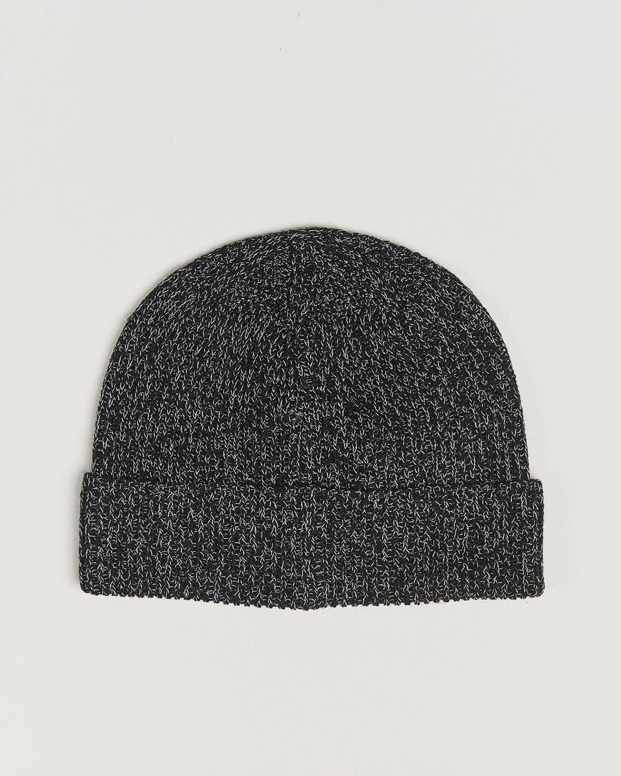 Herren | Mützen | Stone Island | Reflective Cotton Knit Beanie Black Melange