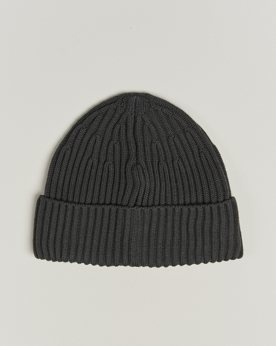 Herren | Stone Island Full Rib Wool Beanie Lead Grey | Stone Island | Full Rib Wool Beanie Lead Grey