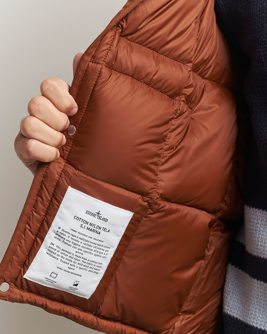 Herren | Westen | Stone Island | Marina Cotton/Nylon Tela Down Vest Tobacco