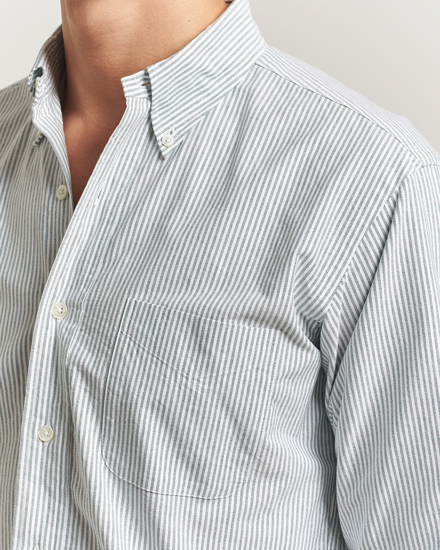 Herren | Hemden | Kamakura Shirts | Vintage Ivy Oxford Button Down Shirt Green Stripe