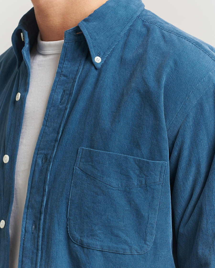 Herren | Hemden | Kamakura Shirts | Vintage Ivy Needle Cord Shirt Smoke Blue