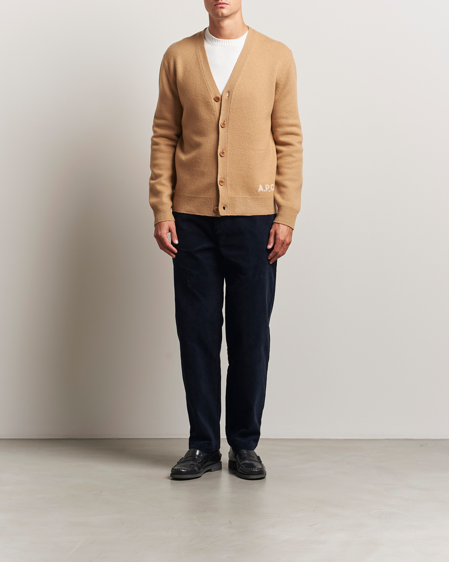Herren | Pullover | A.P.C. | Kenny Wool Knitted Cardigan Camel