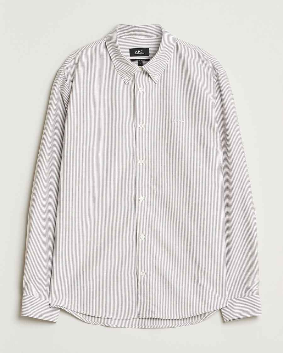 Herren | Hemden | A.P.C. | Greg Striped Oxford Shirt Burgundy/White