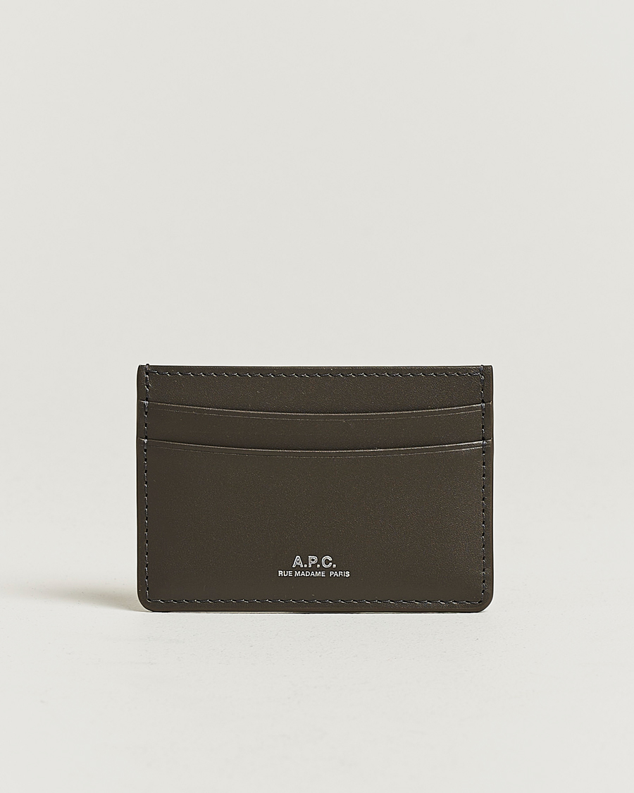 Herren | Geldbörsen | A.P.C. | Calf Leather Card Holder Coal
