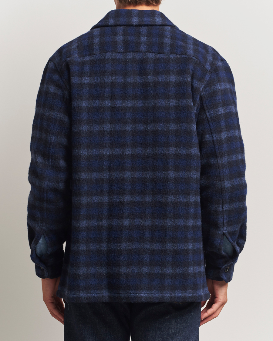 Herren | Jacken | A.P.C. | Stanley Wool Checked Shirt Jacket Dark Navy