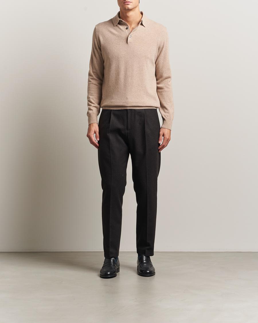 Herren | Pullover | Morgano | Wool/Cashmere Polo Beige