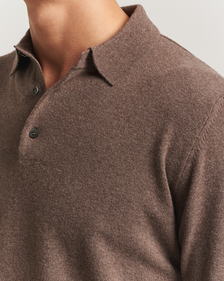 Herren | Pullover | Morgano | Wool/Cashmere Polo Brown