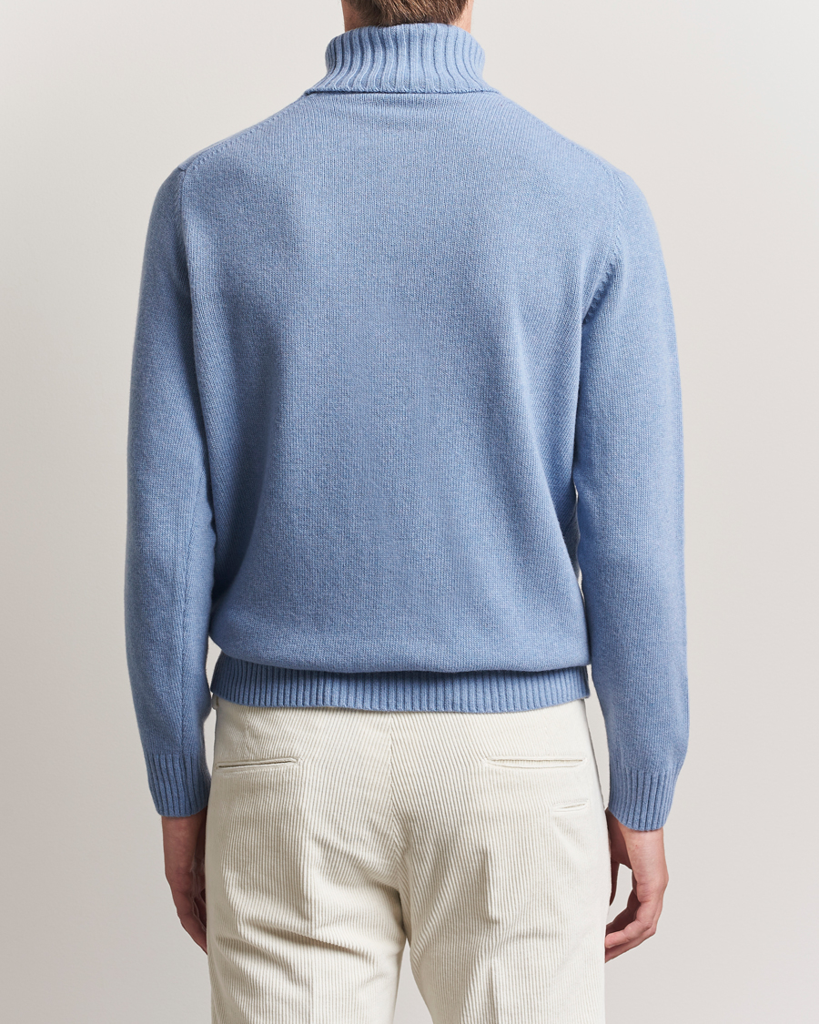 Herren | Pullover | Morgano | Wool/Cashmere Heavy Knit Rollneck Light Blue