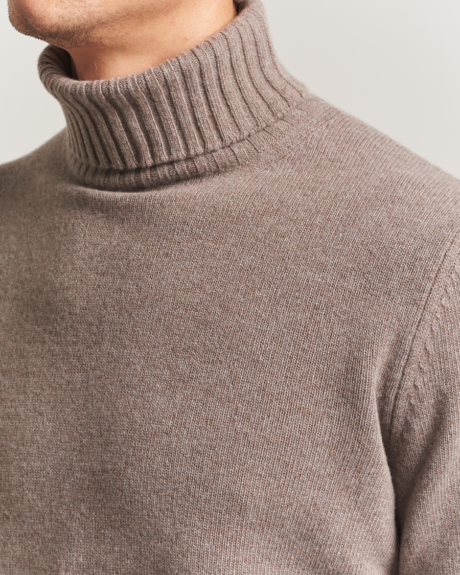 Herren | Pullover | Morgano | Wool/Cashmere Heavy Knit Rollneck Light Brown