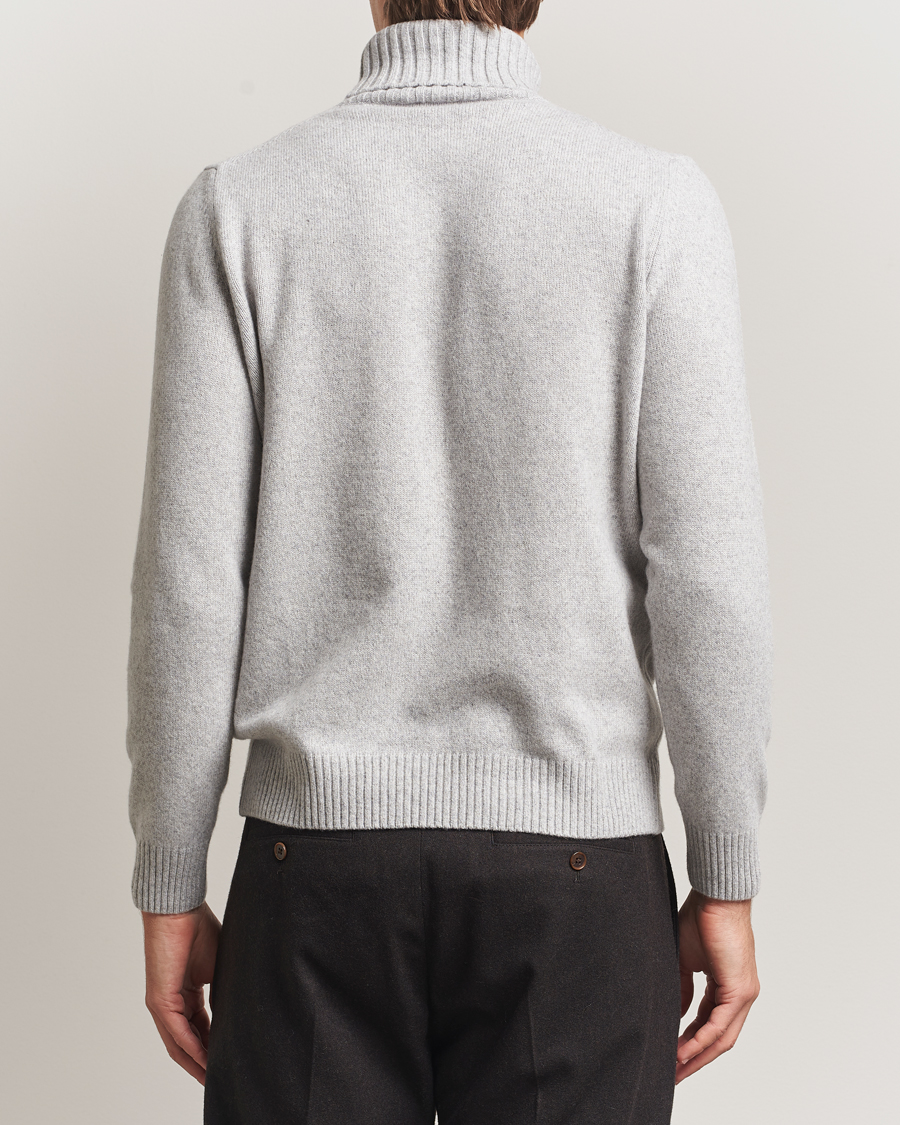 Herren | Pullover | Morgano | Wool/Cashmere Heavy Knit Rollneck Light Grey