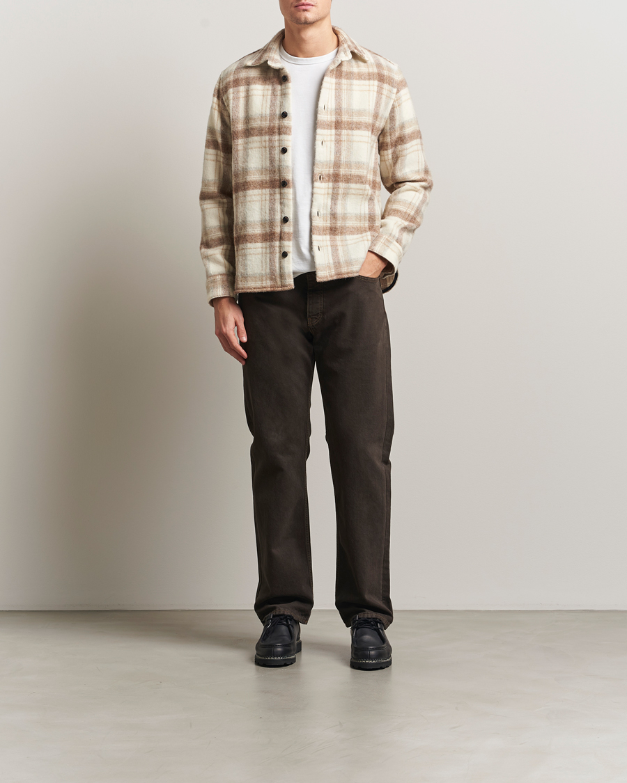 Herren | Hemden | Peregrine | Moon Wool Check Overshirt Beige