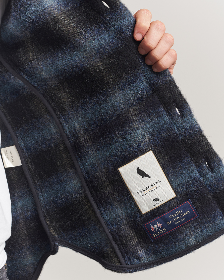 Herren | Hemden | Peregrine | Moon Wool Check Overshirt Navy