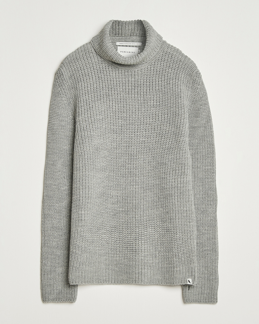 Herren | Pullover | Peregrine | Wilkinson Knitted Merino Rollneck Light Grey