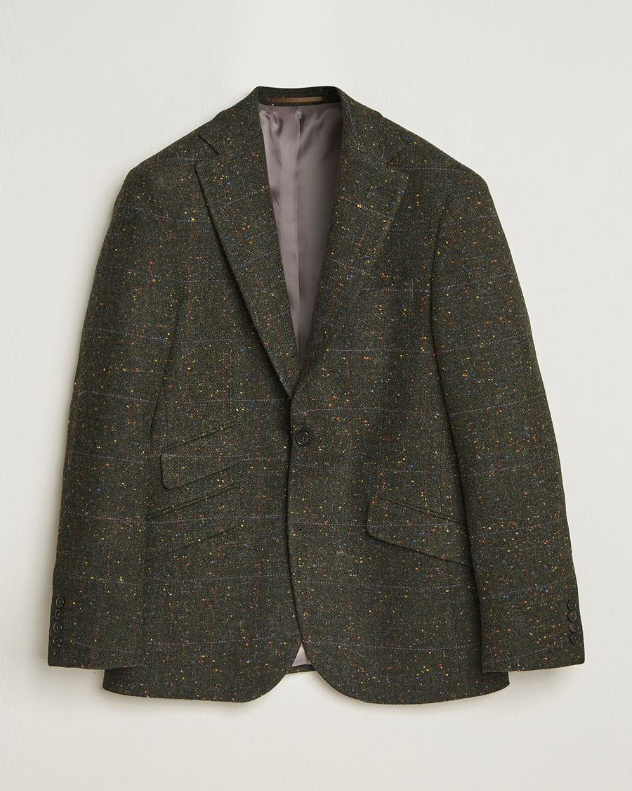 Herren | Sakkos | Walker Slater | Edward Lambswool Donegal Windowpane Blazer Dark Green