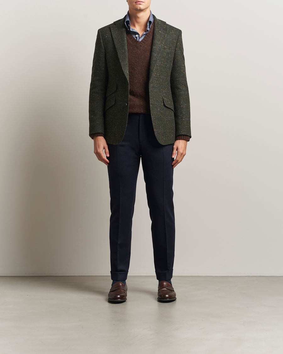 Herren | Sakkos | Walker Slater | Edward Lambswool Donegal Windowpane Blazer Dark Green