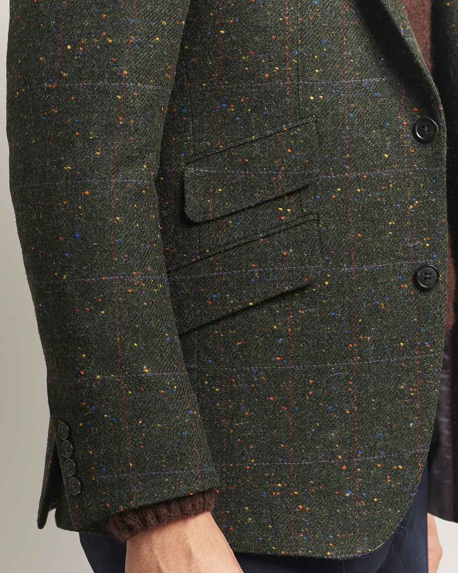 Herren | Sakkos | Walker Slater | Edward Lambswool Donegal Windowpane Blazer Dark Green