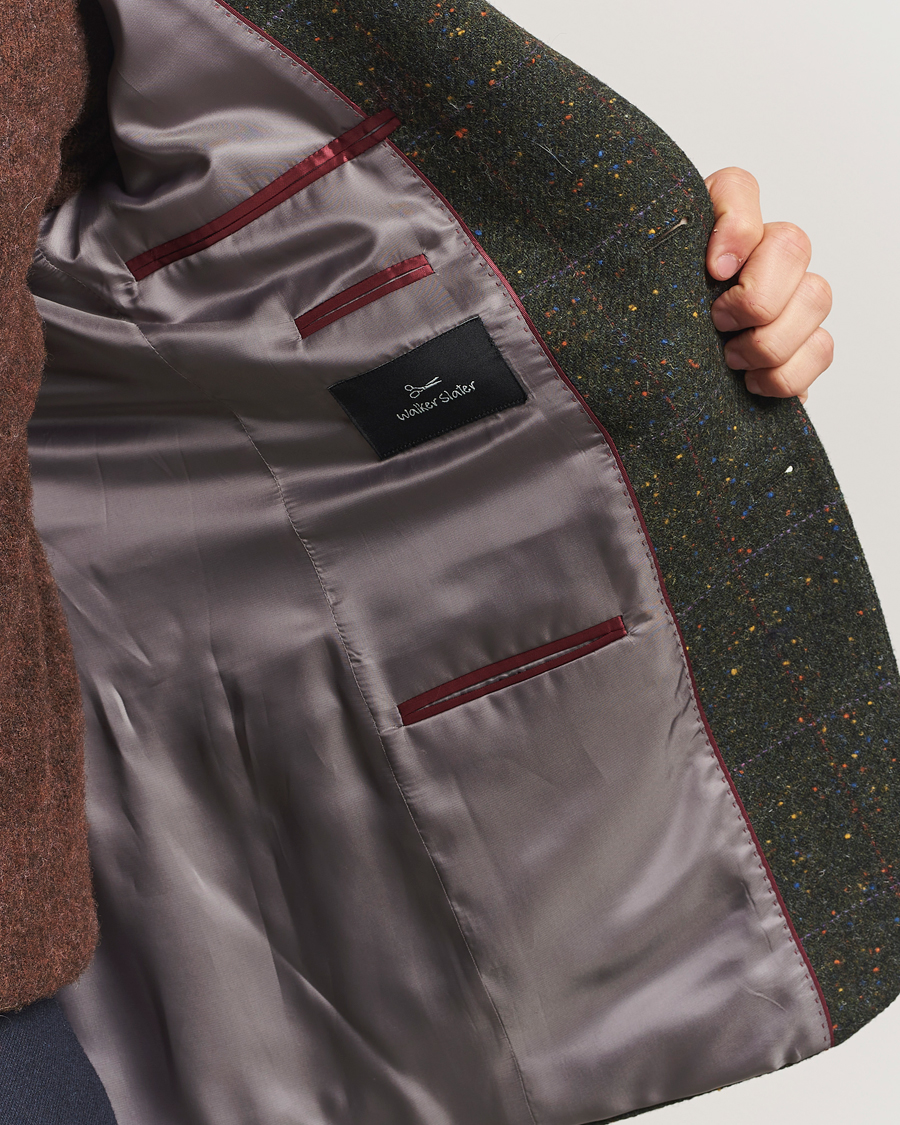 Herren | Sakkos | Walker Slater | Edward Lambswool Donegal Windowpane Blazer Dark Green