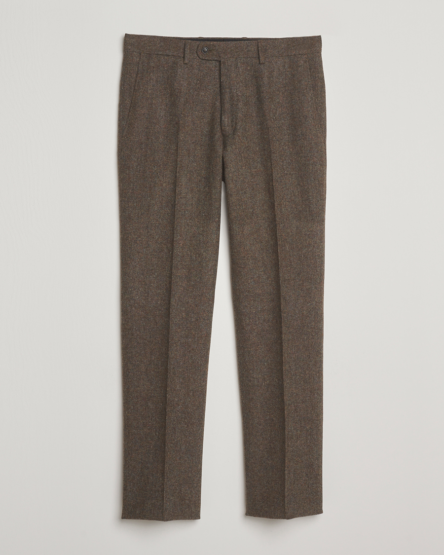 Herren | Sakkos | Walker Slater | Edward Shetland Wool Donegal Trousers Dark Green
