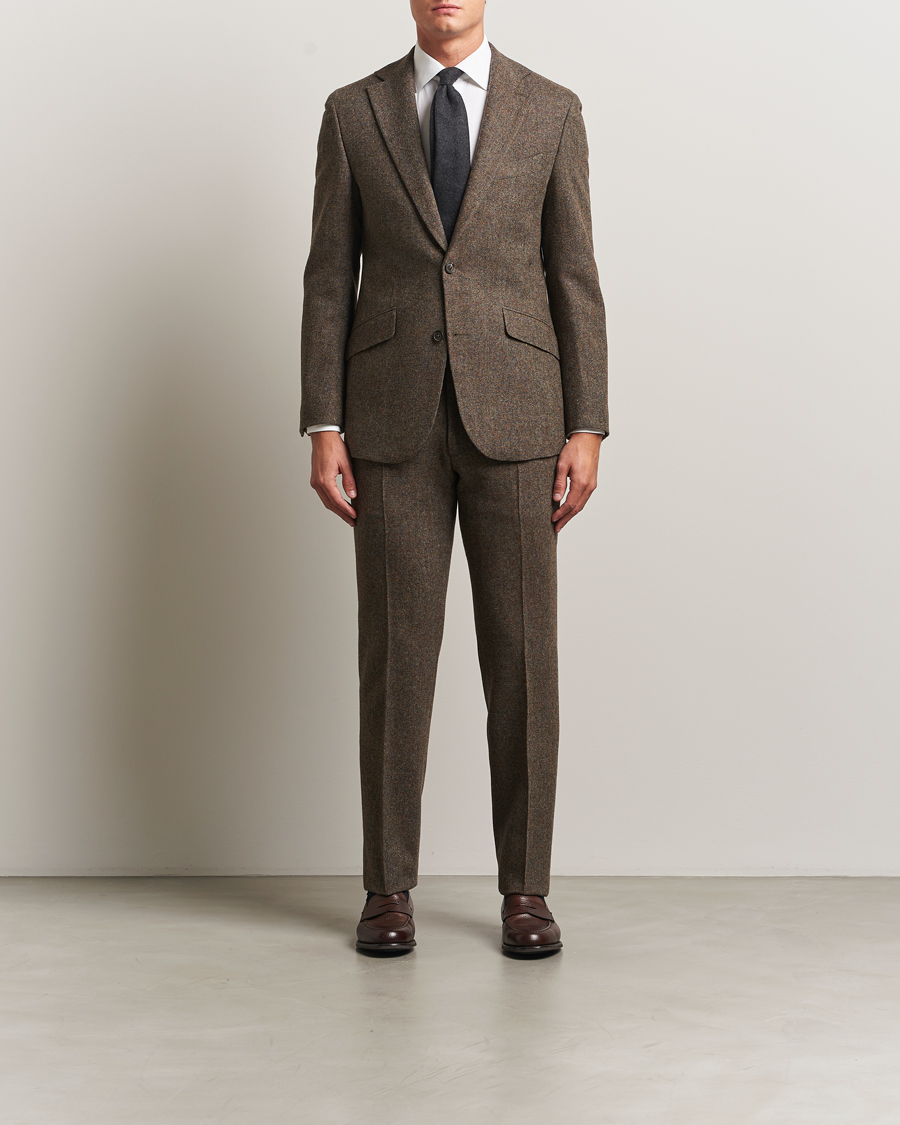 Herren | Sakkos | Walker Slater | Edward Shetland Wool Donegal Trousers Dark Green
