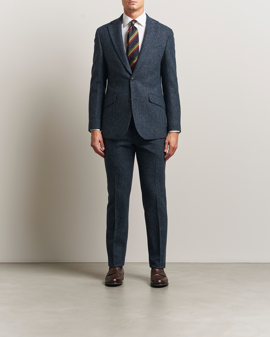 Herren | Sakkos | Walker Slater | Edward Shetland Wool Donegal Trousers Navy