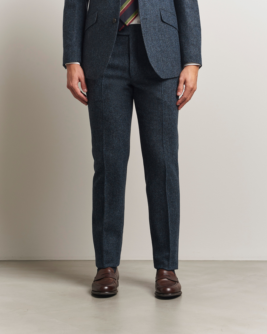 Herren | Hosen | Walker Slater | Edward Shetland Wool Donegal Trousers Navy