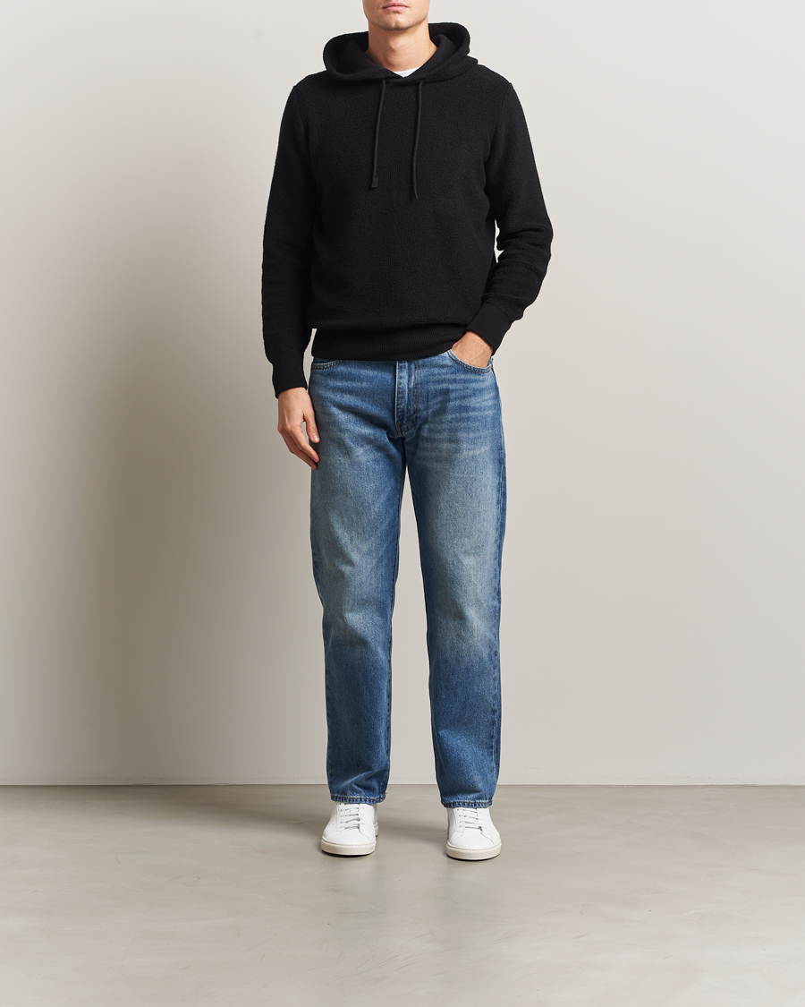 Herren | Pullover | Gran Sasso | Boiled Wool Hoodie Black