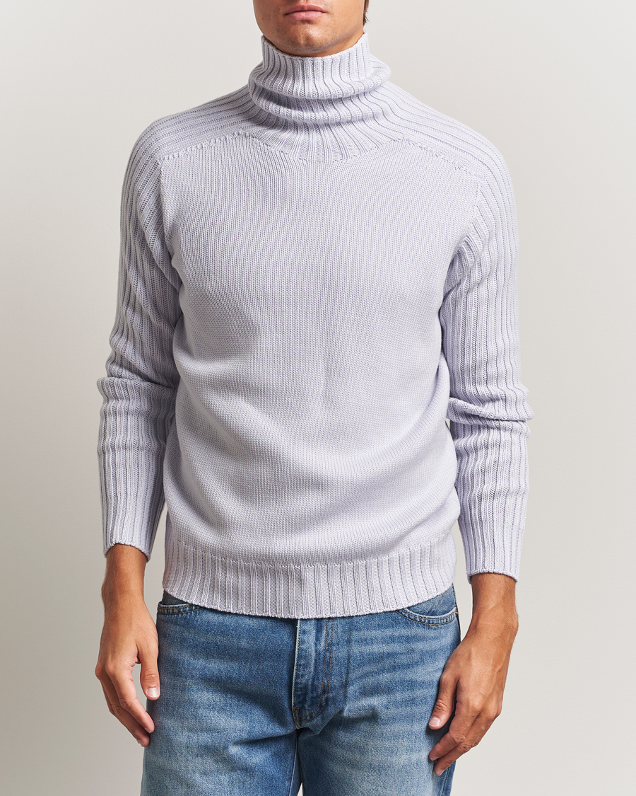 Herren | Pullover | Gran Sasso | Rainwool Rollneck Light Purple Melange