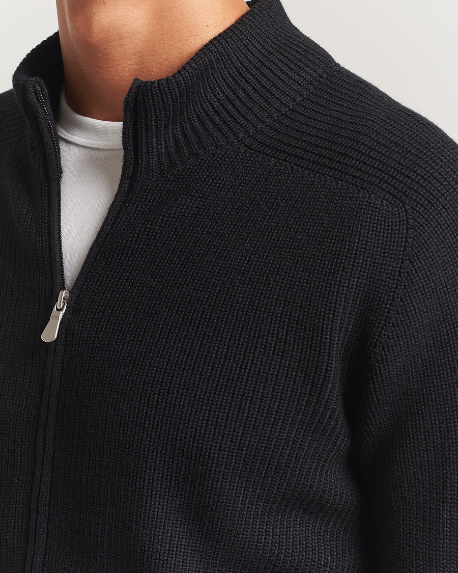 Herren | Pullover | Gran Sasso | Rainwool Full Zip Black