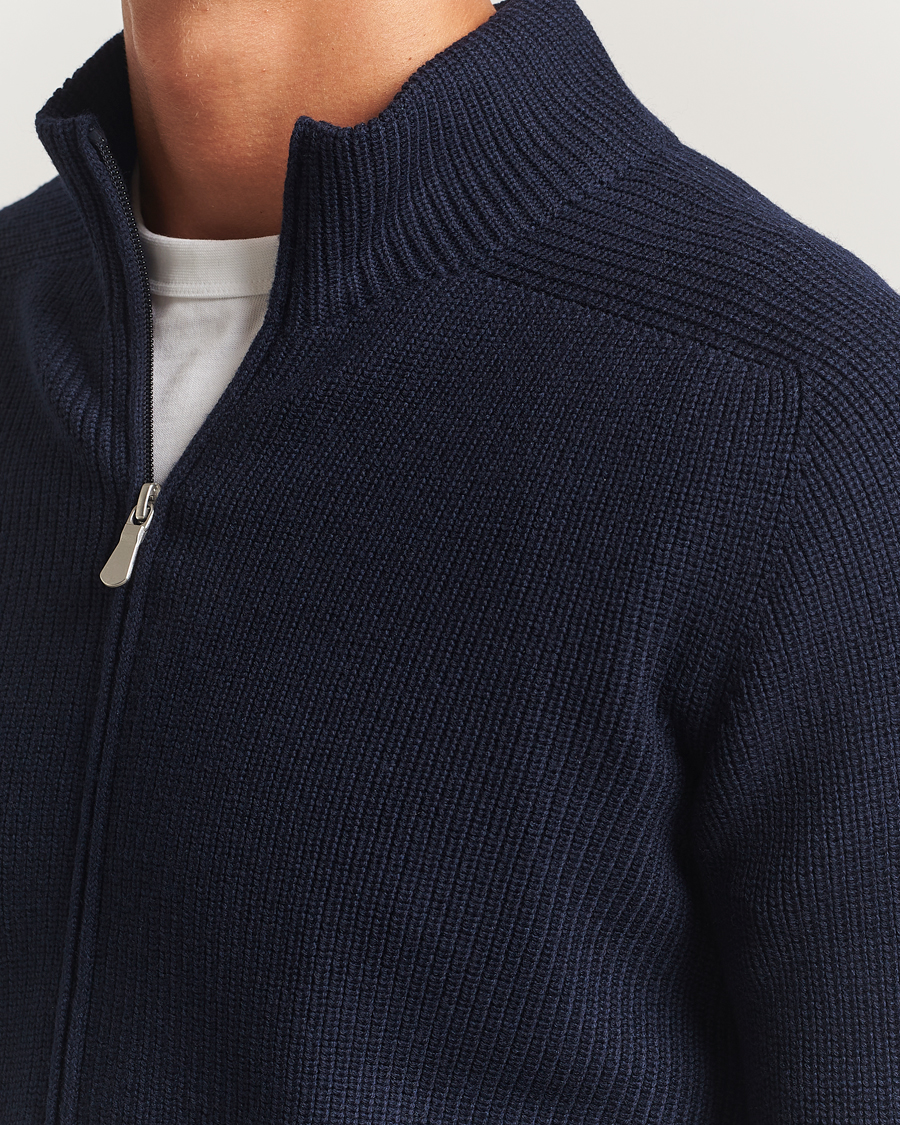Herren | Pullover | Gran Sasso | Rainwool Full Zip Navy
