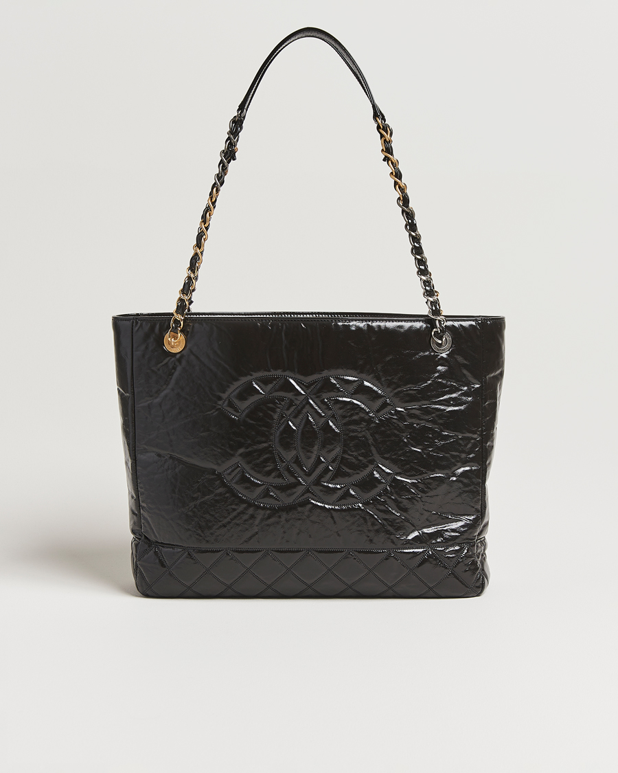 Herren | Chanel Pre-Owned Chain Tote Bag Black | Chanel Pre-Owned | Chain Tote Bag Black