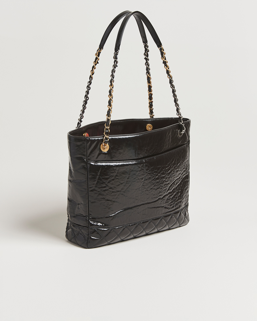 Herren | Chanel Pre-Owned Chain Tote Bag Black | Chanel Pre-Owned | Chain Tote Bag Black