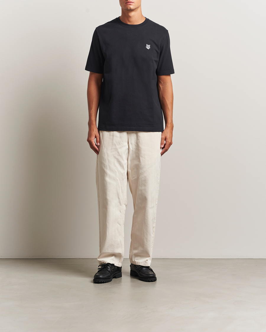 Herren | T-Shirts | Maison Kitsuné | Grey Fox Head T-Shirt Black