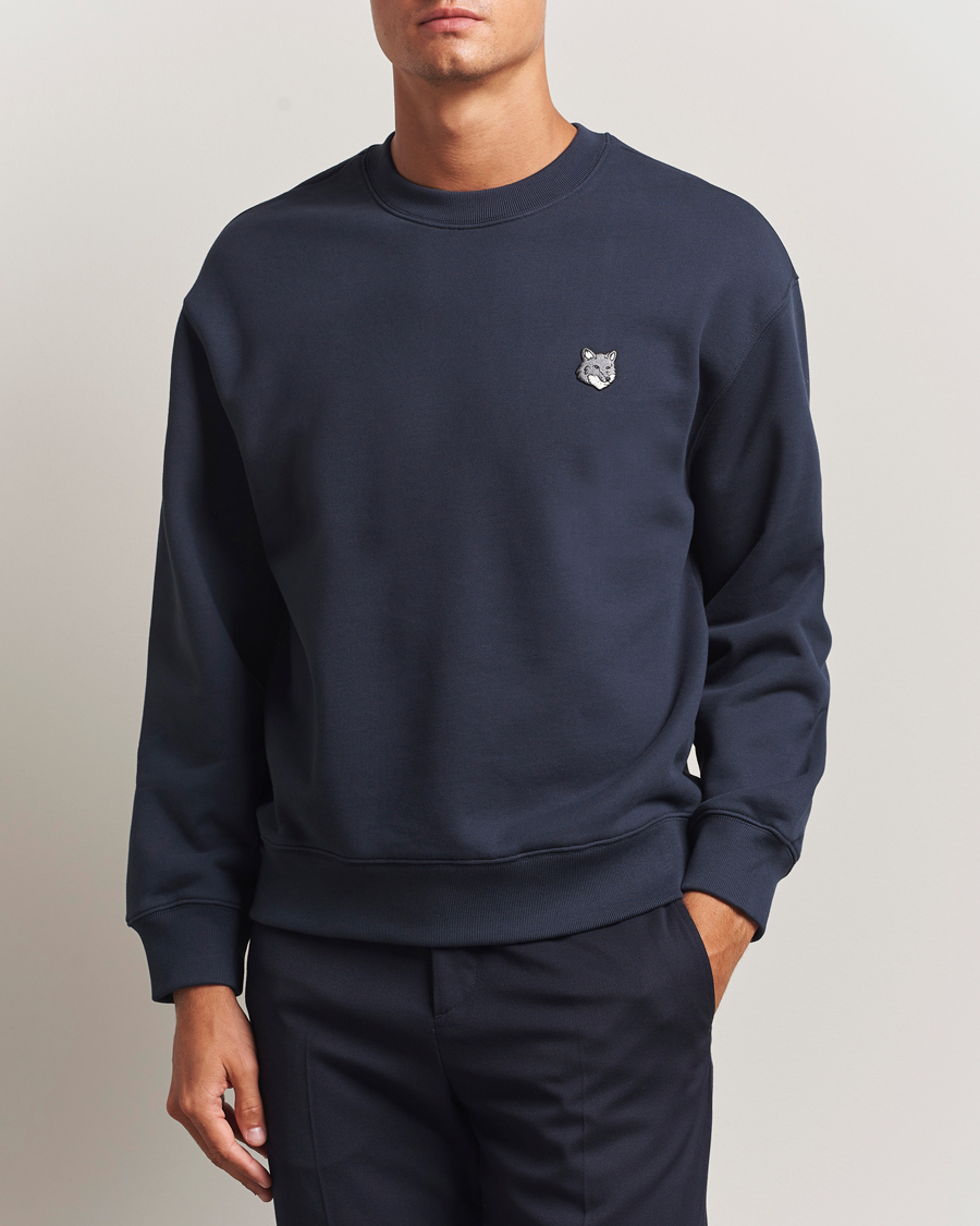 Herren | Pullover | Maison Kitsuné | Grey Fox Head Sweatshirt Classic Navy