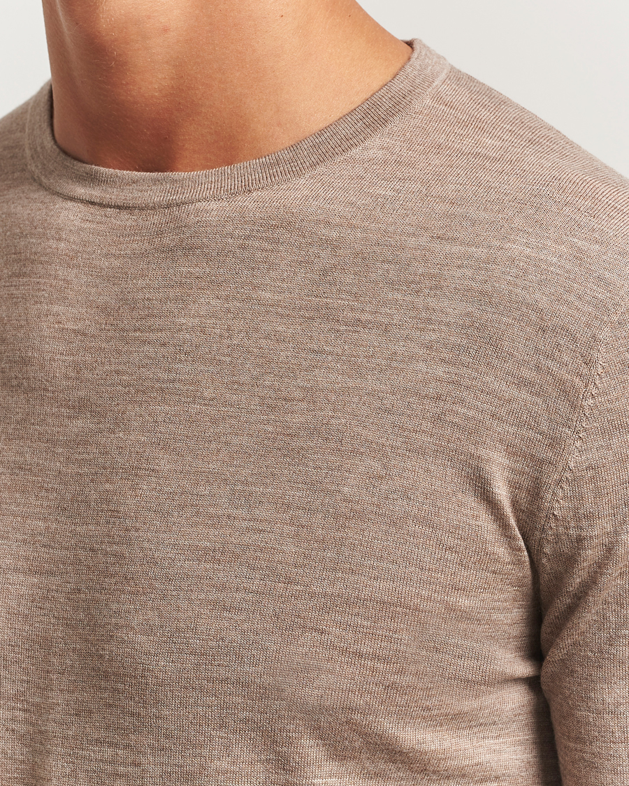 Herren | Pullover | Tiger of Sweden | Connor Extra Fine Merino Crew Neck Pullover Beige Melange