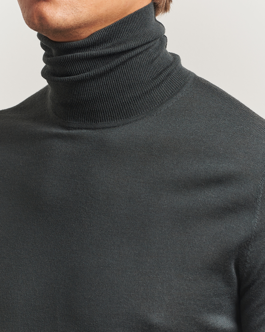 Herren | Pullover | Tiger of Sweden | Nevile Extra Fine Merino Polo Midnight Green