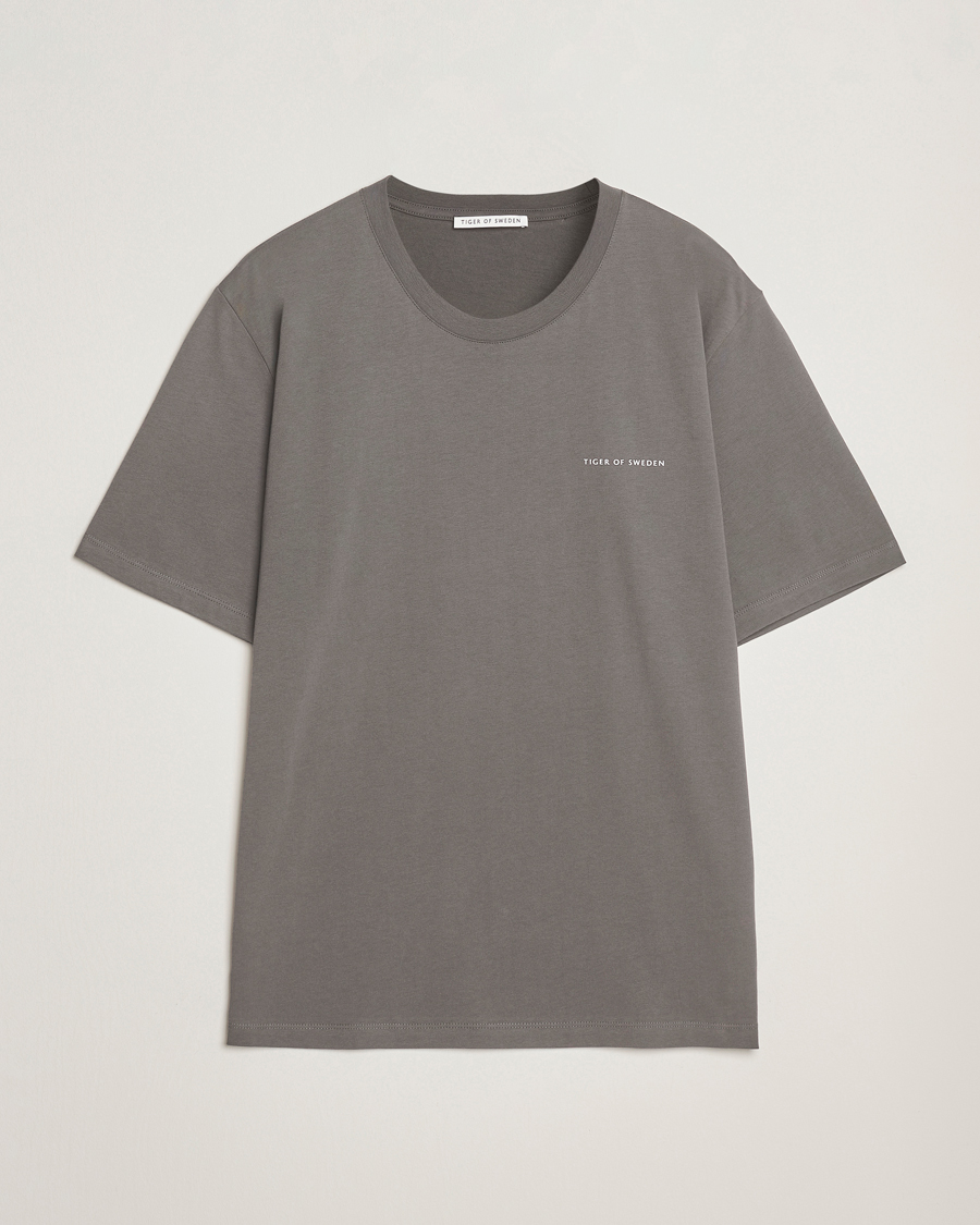 Herren | T-Shirts | Tiger of Sweden | Pro Logo Crew Neck T-Shirt Silver