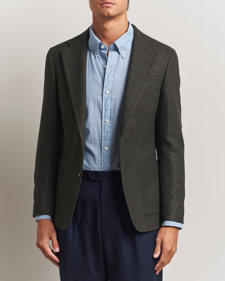 Herren | Sakkos | Tiger of Sweden | Easer Wool Pepita Blazer Midnight Green