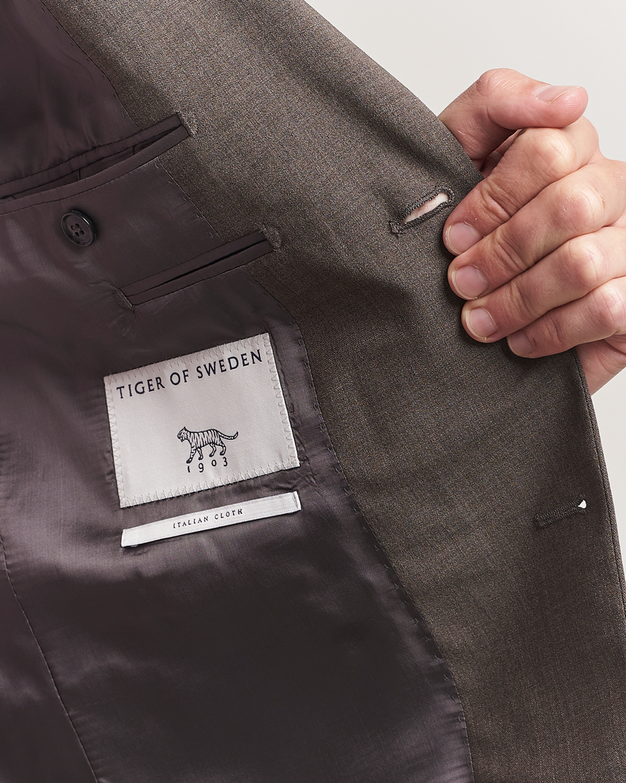 Herren | Sakkos | Tiger of Sweden | Justin Wool Suit Blazer Mud