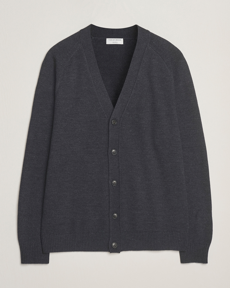 Herren | Pullover | Tiger of Sweden | Eddie Merino Cardigan Grey Street