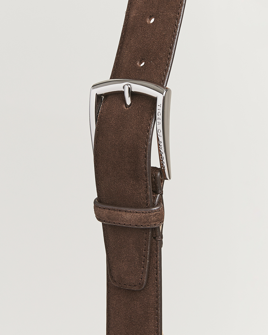 Herren | Tiger of Sweden Bergstroms Suede Belt Dark Brown | Tiger of Sweden | Bergstroms Suede Belt Dark Brown