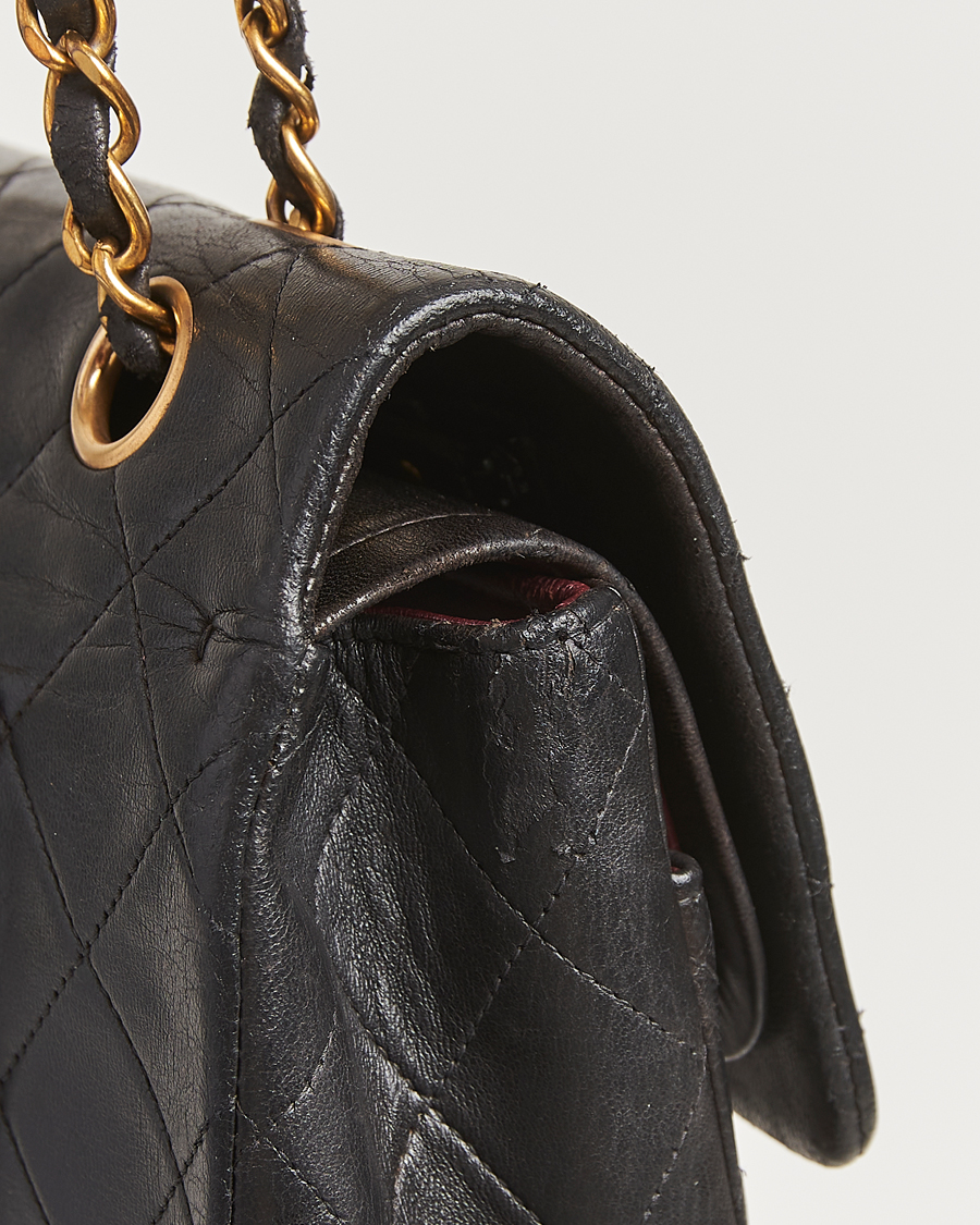 Herren | Chanel Pre-Owned Classic Double Flap Medium Lambskin Black | Chanel Pre-Owned | Classic Double Flap Medium Lambskin Black