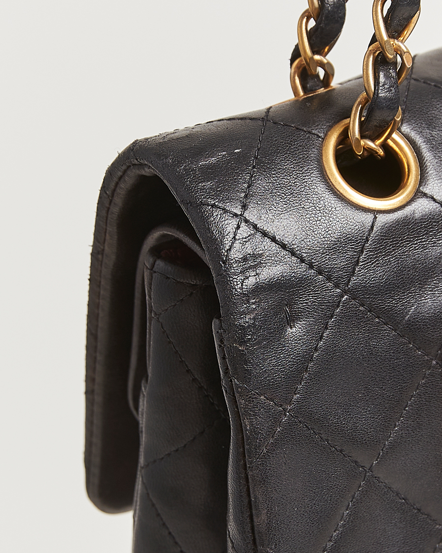 Herren | Chanel Pre-Owned Classic Double Flap Medium Lambskin Black | Chanel Pre-Owned | Classic Double Flap Medium Lambskin Black