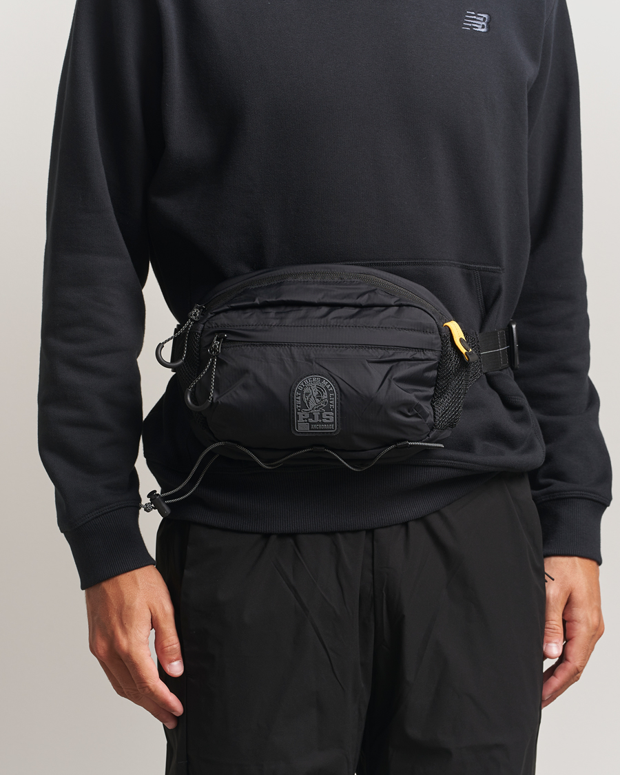 Herren | Parajumpers Edric Nylon Ripstop Waistbag Black | Parajumpers | Edric Nylon Ripstop Waistbag Black