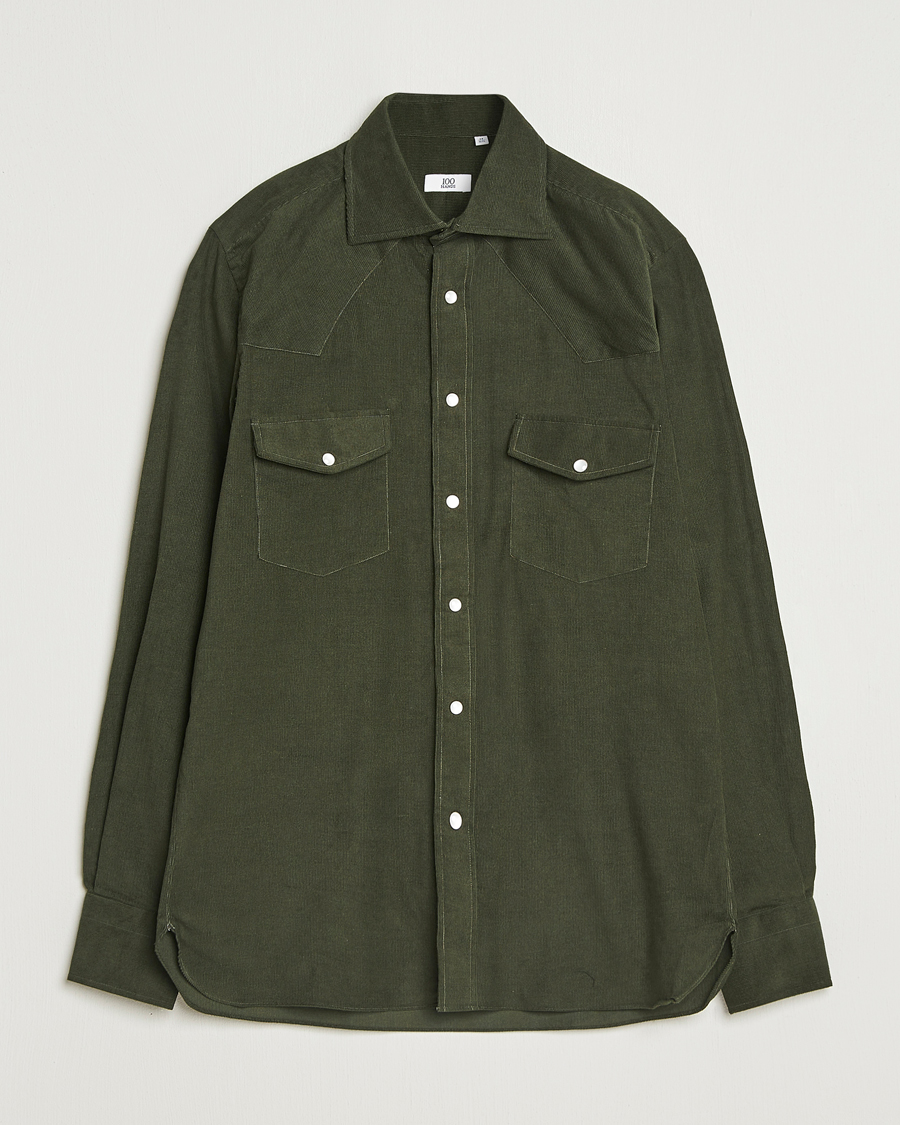 Herren | Hemden | 100Hands | Western Cord Shirt Olive