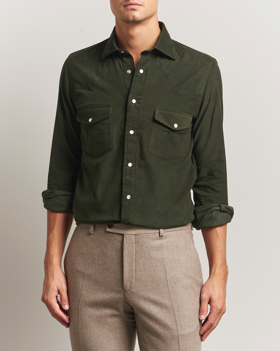 Herren | Hemden | 100Hands | Western Cord Shirt Olive