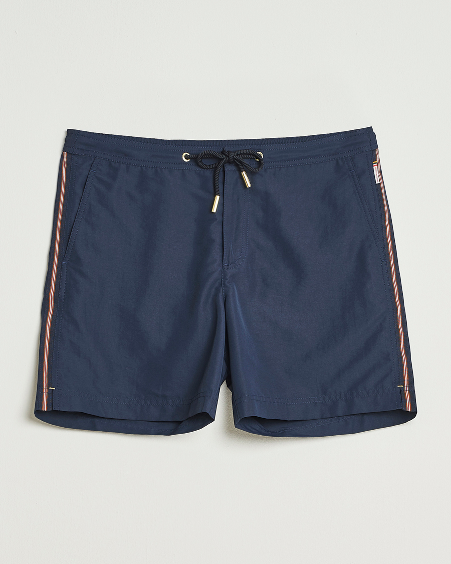 Herren | Badehosen | Orlebar Brown | Bulldog Drawcord Stripe Swimshorts Night Iris