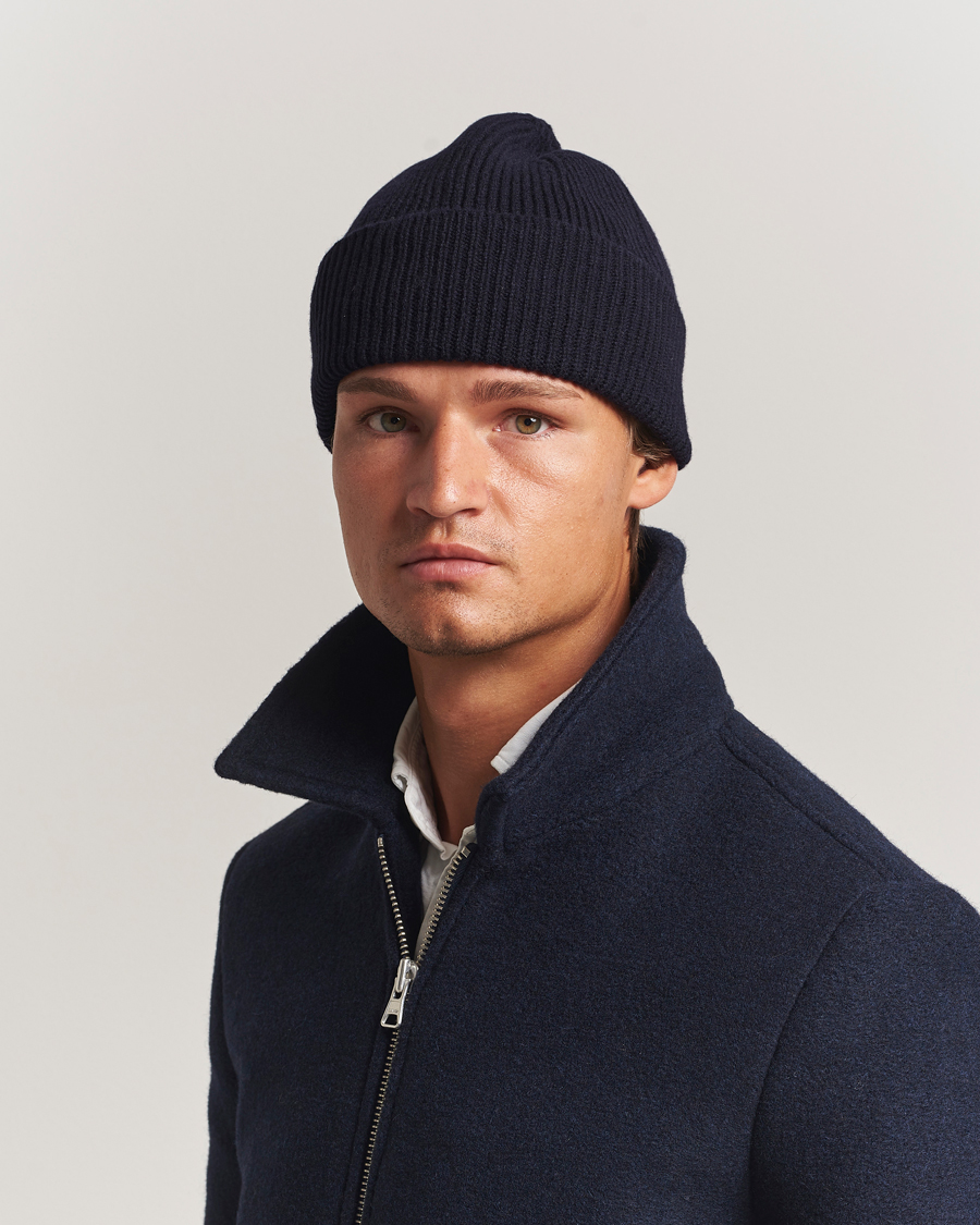 Herren | Mützen | Robert Mackie | Clyde Lambswool Beanie Navy