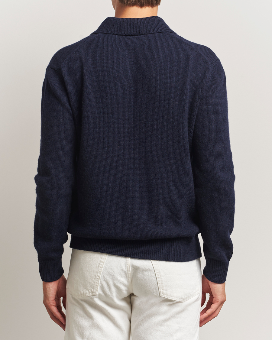 Herren | Pullover | Baracuta | Argyle Wool Polo Neck Navy