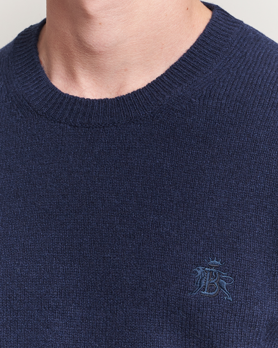 Herren | Pullover | Baracuta | Shetland Virgin Wool Crew Neck Navy