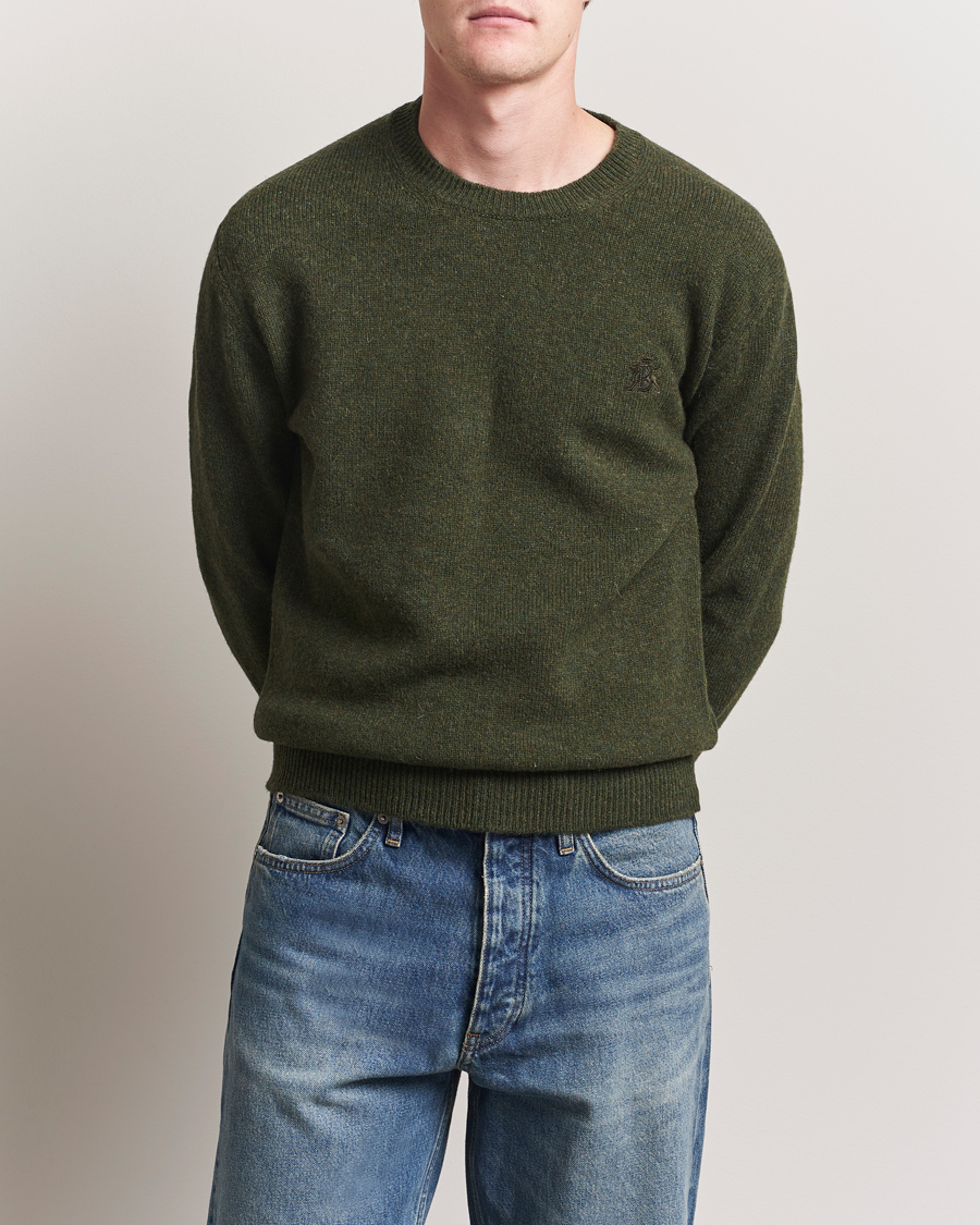 Herren | Pullover | Baracuta | Shetland Virgin Wool Crew Neck Beech